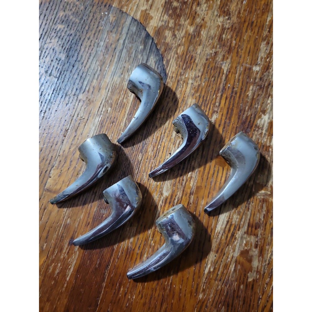 Set Of 6 Vintage Original Chambers Stove Oven Chrome Burner Handle Replacement